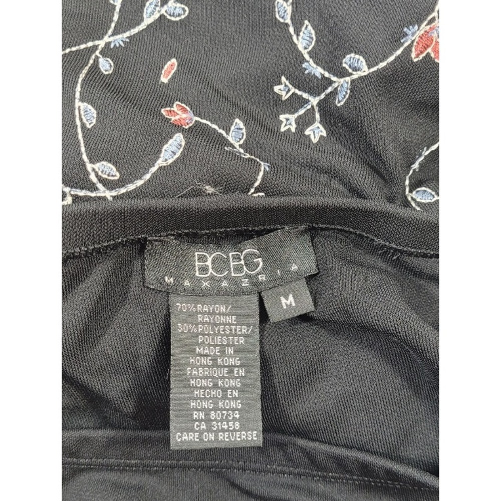 BCBG MaxAzria Rayon Blend Floral Embroidered Pencil Skirt - Black - Sz Medium - Picture 5 of 5